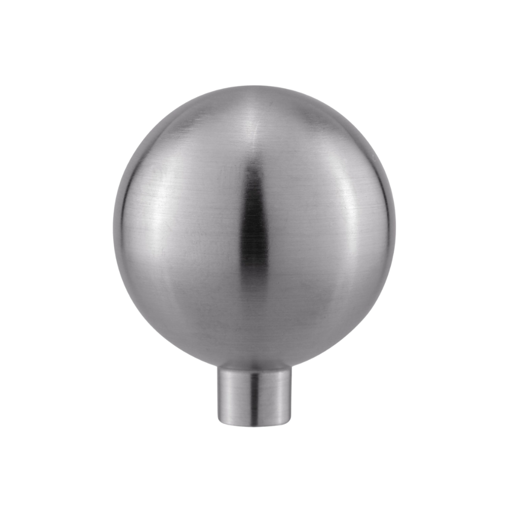 AceLine Alpha single stainless steel drawer knob with a polished finish.