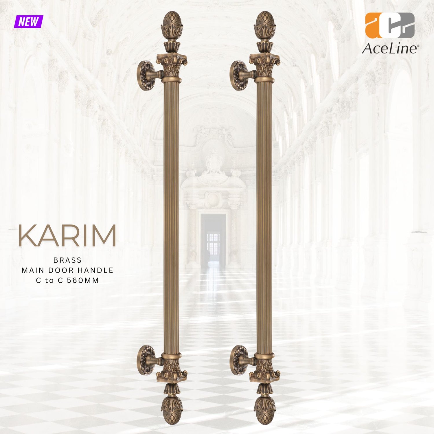 AceLine Karim brass door handle