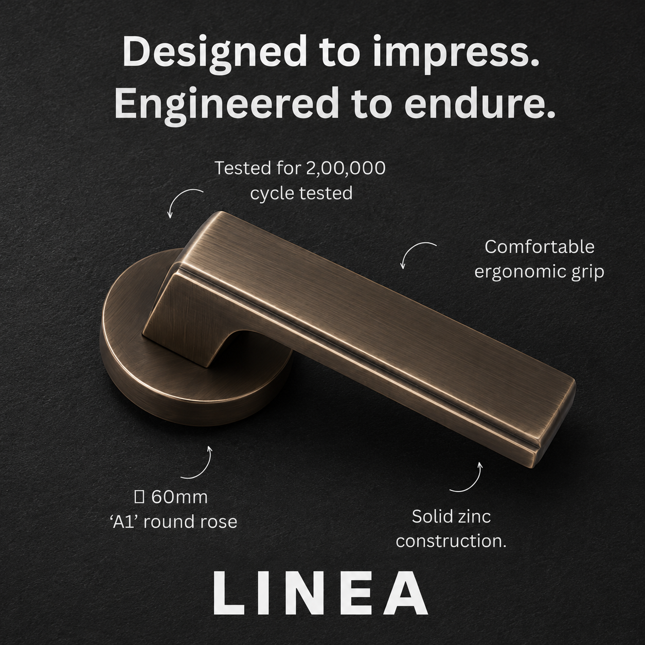 Linea Zinc Lever Handle