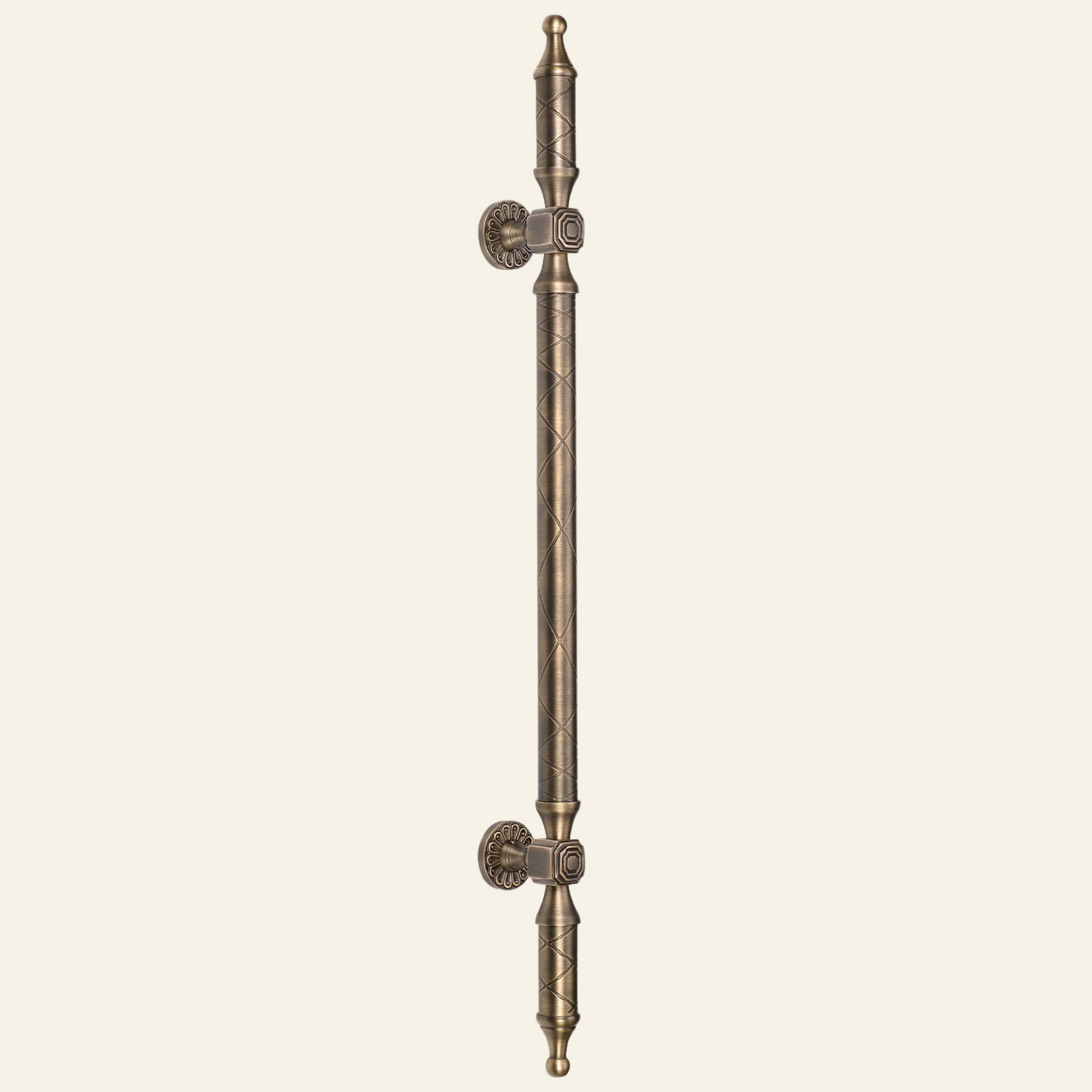 AceLine Troy brass main door pull handle with a center-to-center length of 500mm.