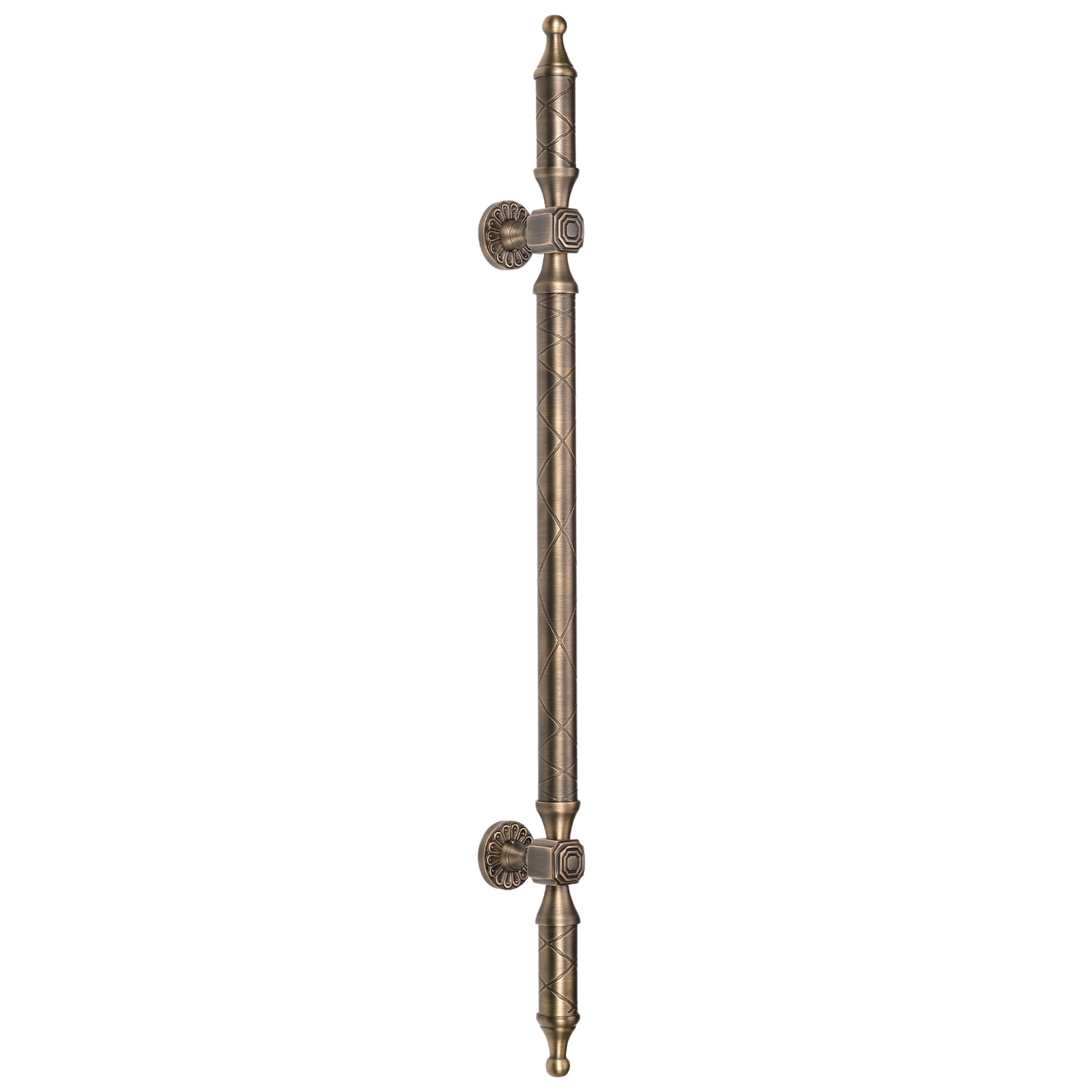 AceLine Troy brass main door pull handle with a center-to-center length of 500mm.
