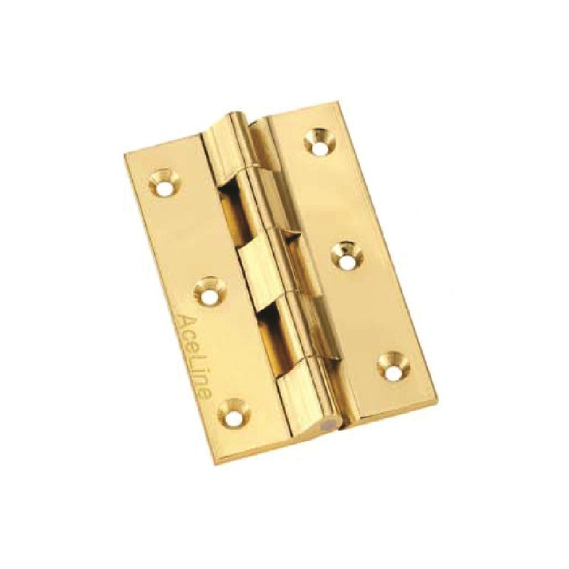 Brass Medium Butt Window Hinges 75 X 18 X 2mm - Polished Brass (PBE)