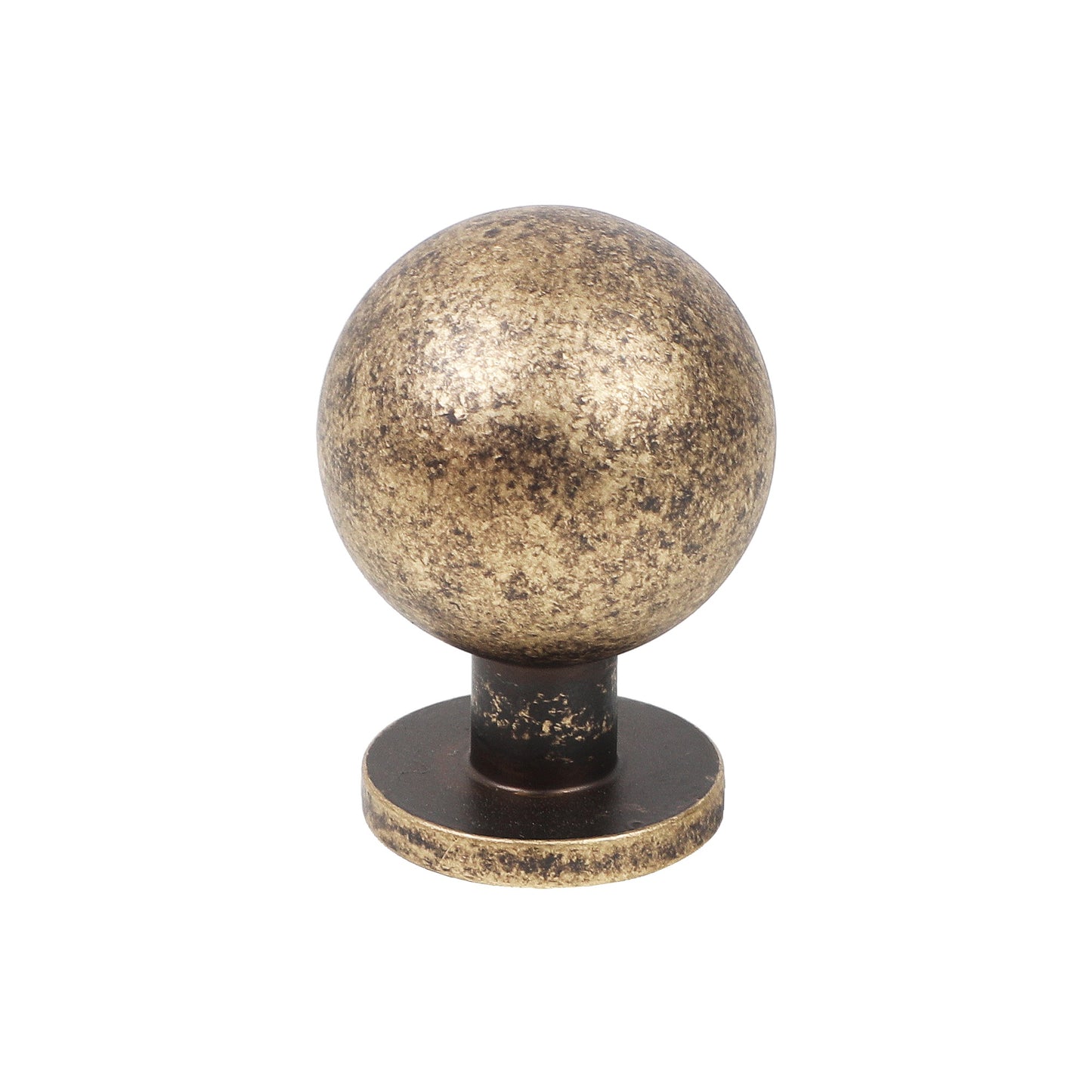 AceLine Milton  solid brass drawer knob with a round spherical design and a dark corrosion-resistant finish.