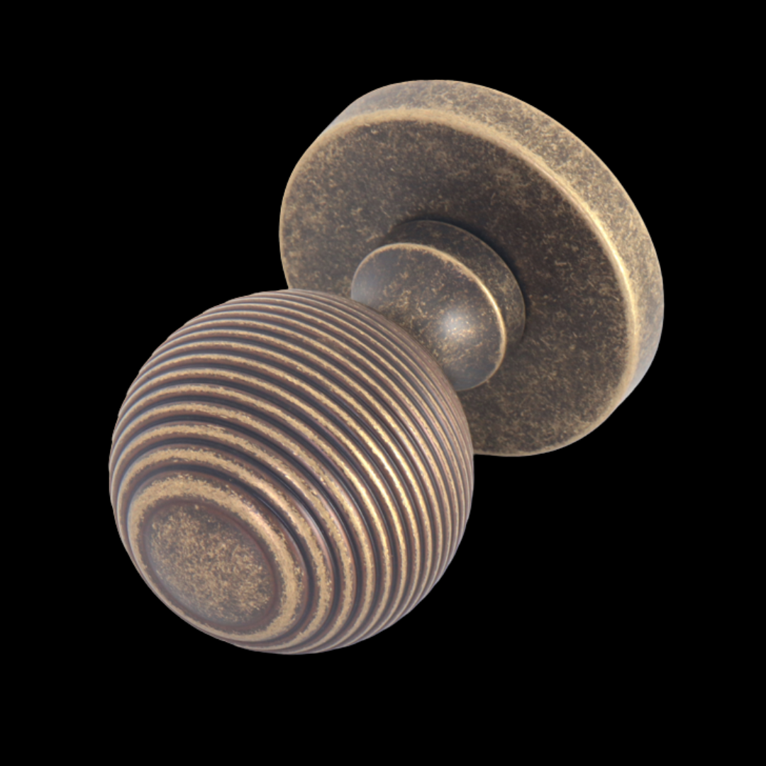 MORTISE DOOR KNOB ANTIQUE BRASS