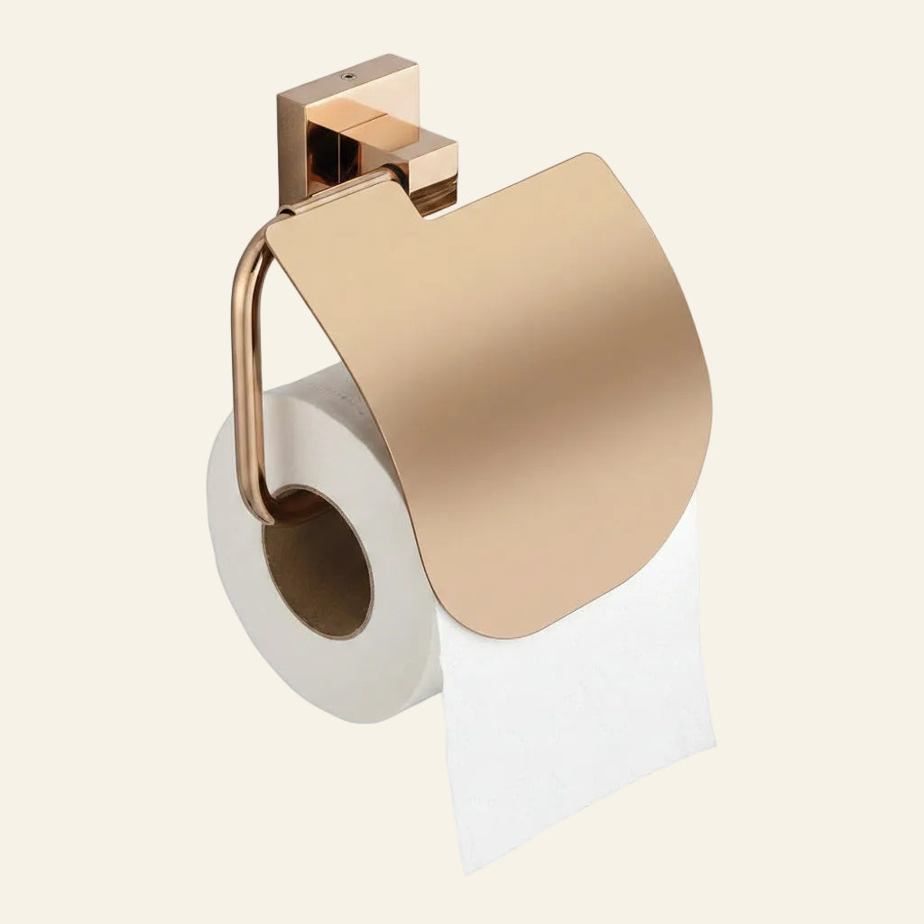 BRASS TOILET PAPER HOLDER ROSE GOLD