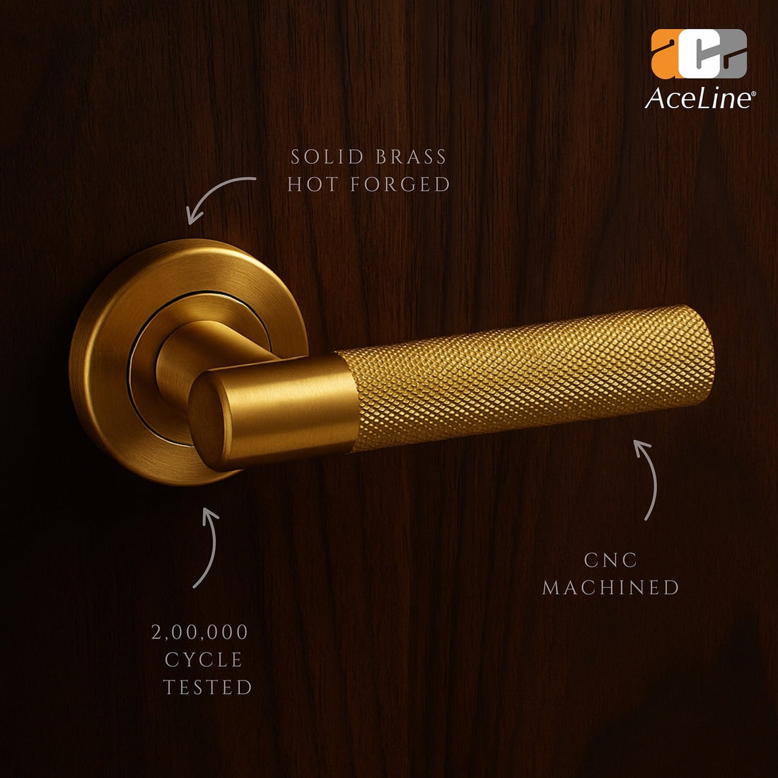 AceLine Clinton Solid Brass Lever Handle — A Blend of Modern Design & Lasting Durability