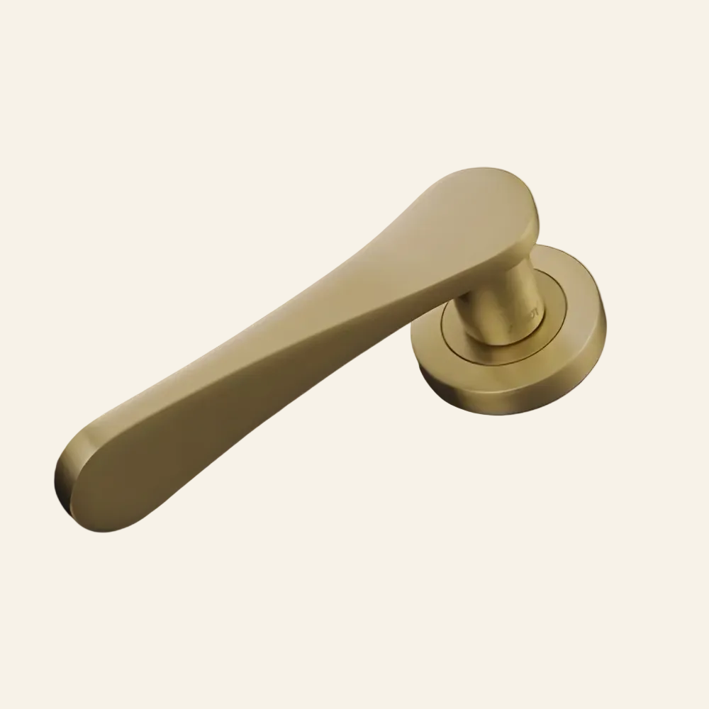 Beige door handle on a black background