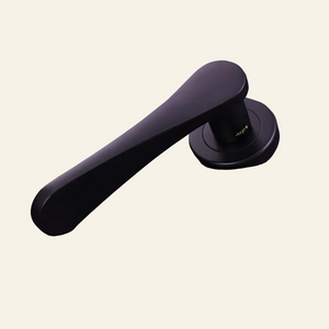 Black door handle on a dark background