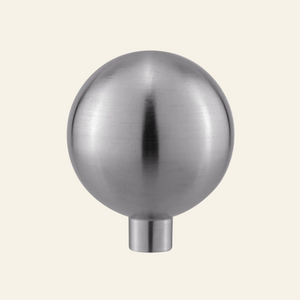 AceLine Alpha single stainless steel drawer knob with a polished finish.
