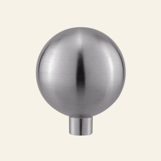 AceLine Alpha single stainless steel drawer knob with a polished finish.