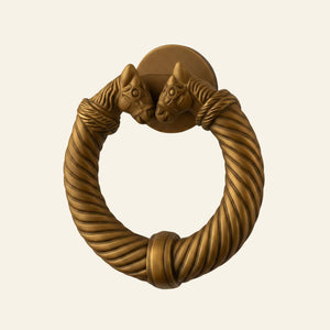 AceLine two face antique brass door knocker