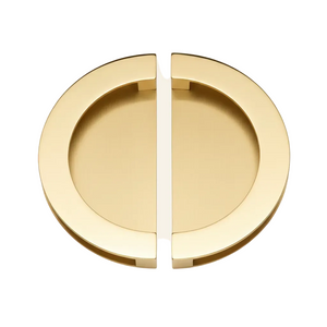 Gold circular object on a white background