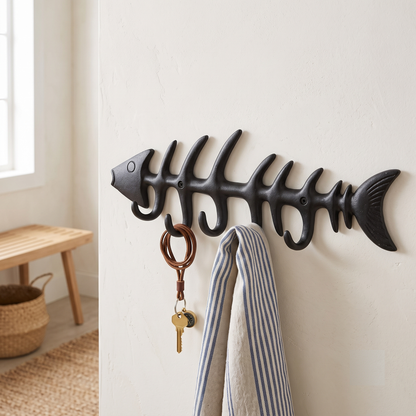 Black Iron Dory Fish Shape Wall Hook