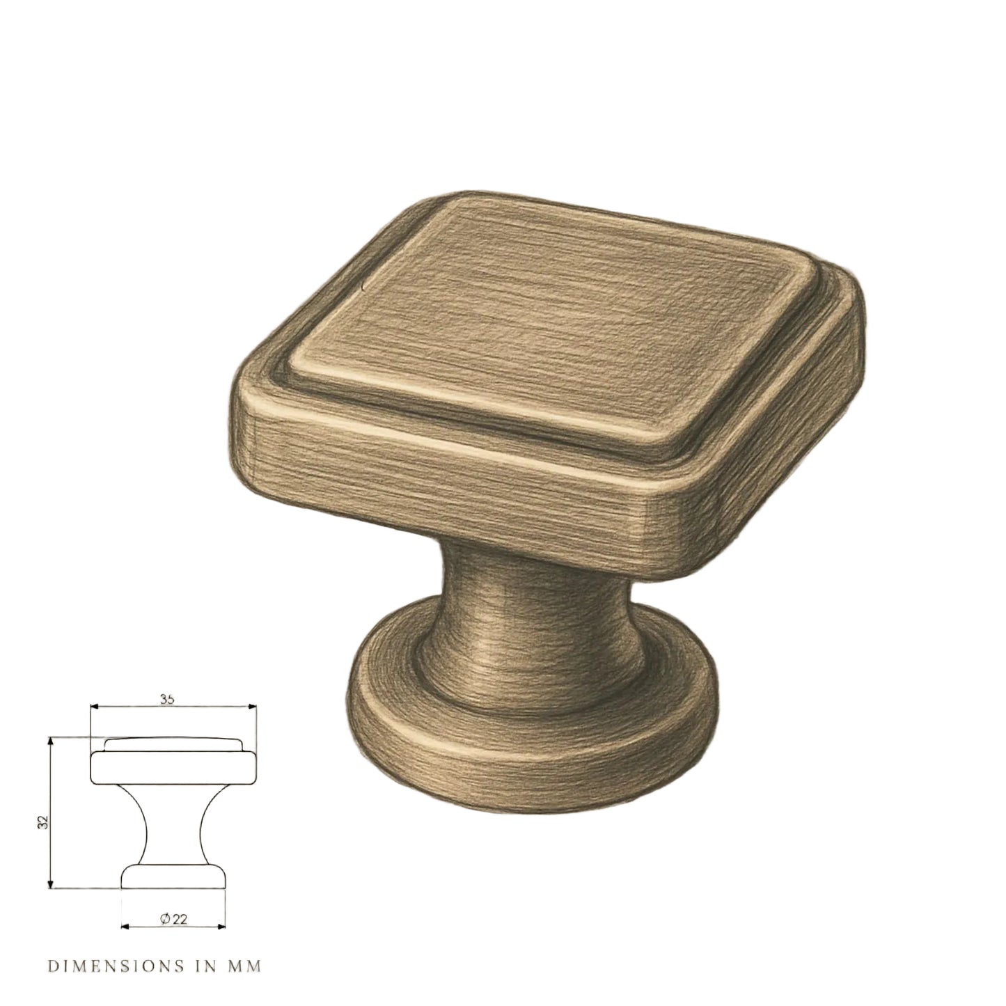 Wooden cabinet knob