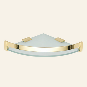 Corner shower shelf with gold finish