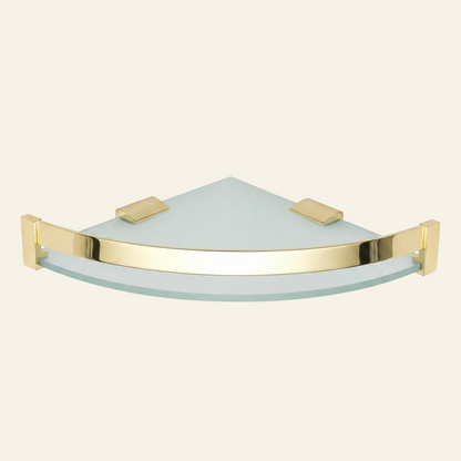 Corner shower shelf with gold finish