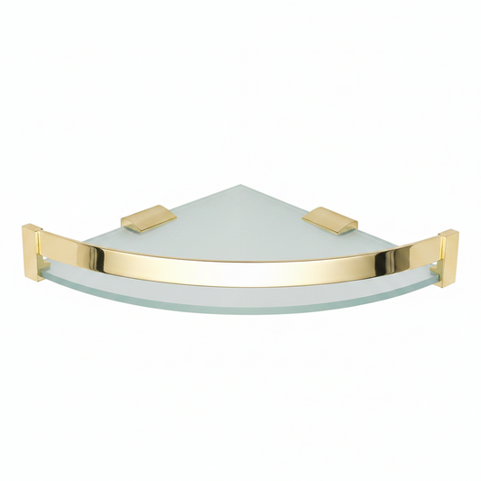 Corner shower shelf with gold finish
