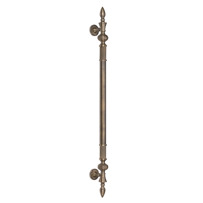 A Delphi brass main door pull handle with a center-to-center length of 750mm, featuring a traditional, elegant design.