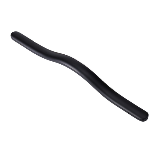 AceLine Ely black colored solid brass pull handle placed on a black textured surface.