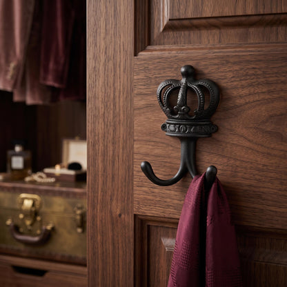 Black Iron Crown Shape Wall Hook
