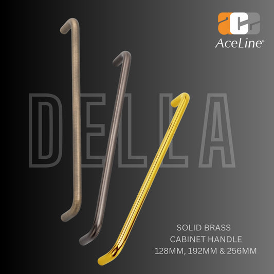 Della Solid Brass Cabinet Handle