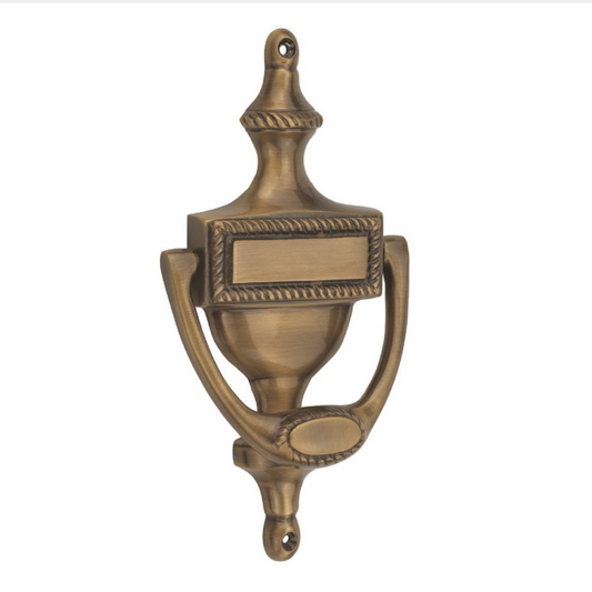 AceLine Decorative brass door knocker on a white background