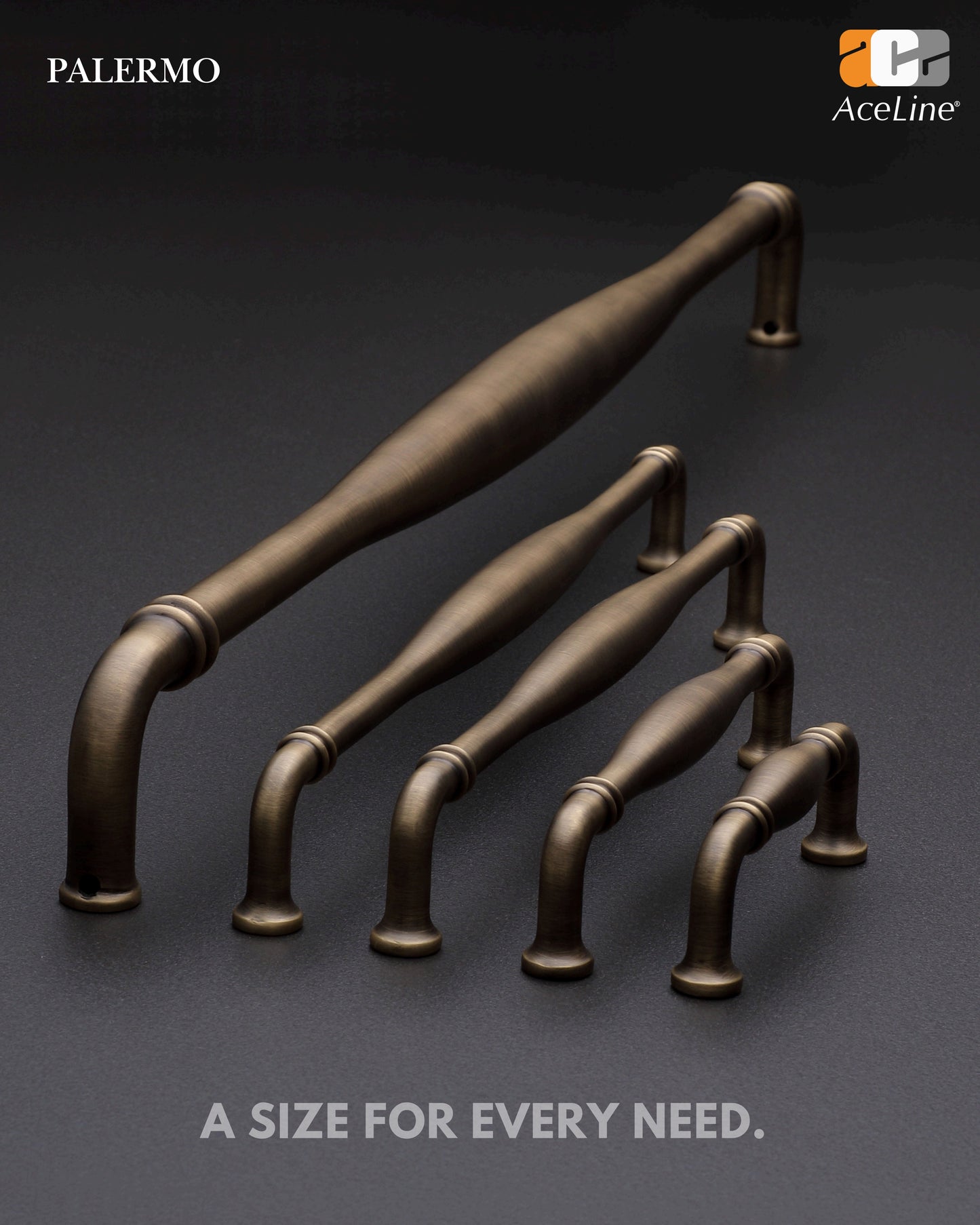 Palermo Solid Brass Cabinet Handle (1 Pair)
