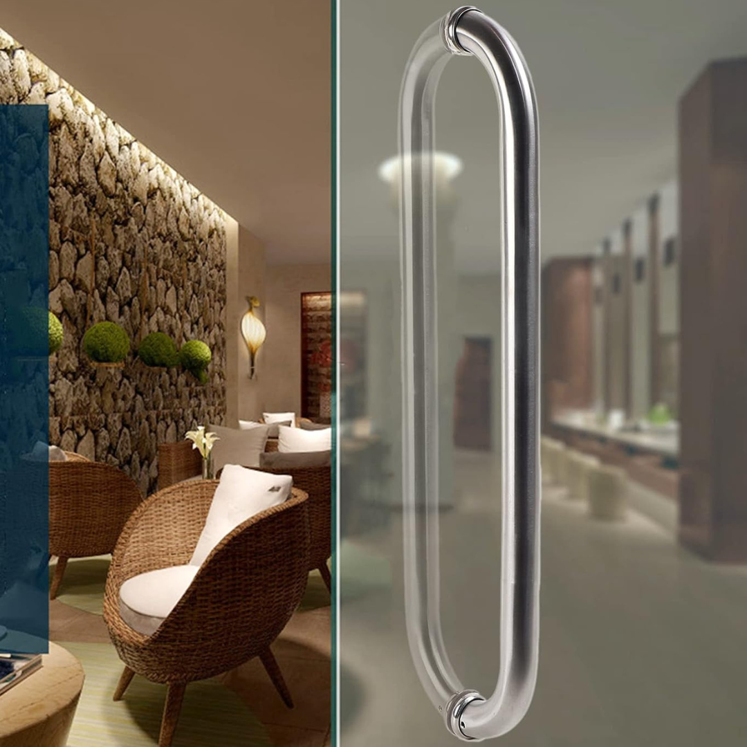 Stainless Steel Grade-304 D-Type 8 inch Glass Door Pull Handle