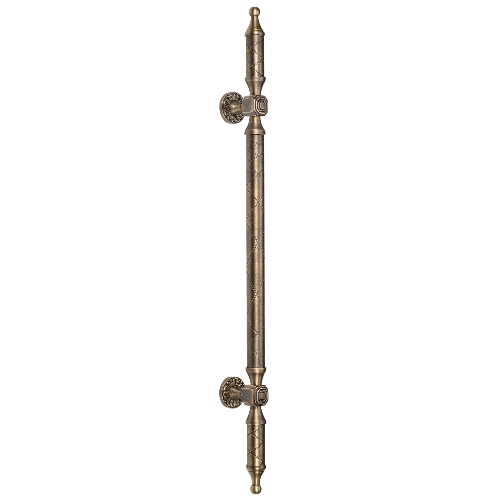 AceLine Troy brass main door pull handle with a center-to-center length of 500mm.