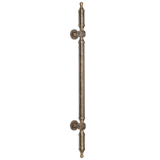 AceLine Troy brass main door pull handle with a center-to-center length of 500mm.