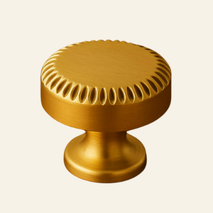 AceLine Gold cabinet knob with textured design on a white background