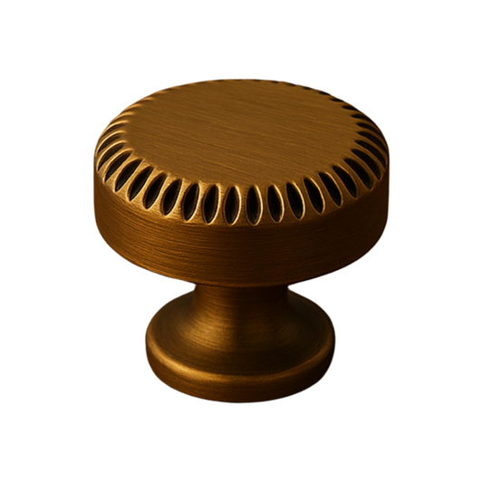 AceLine Bronze-colored cabinet knob with decorative design on a white background