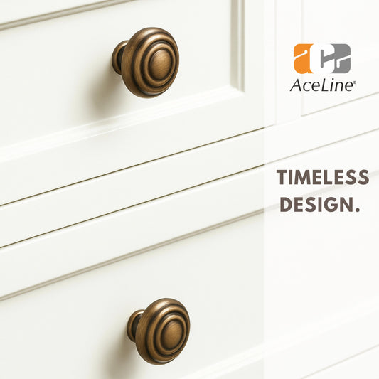 Palermo Solid Brass Drawer Knob 35mm dia