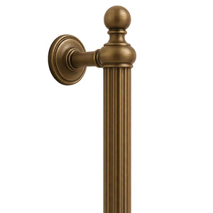 Bronze door handle labeled 'Medina' with AceLine branding on a beige background