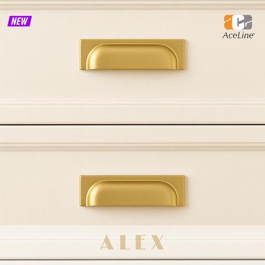 Alex Solid Brass Drawer Pull Handle