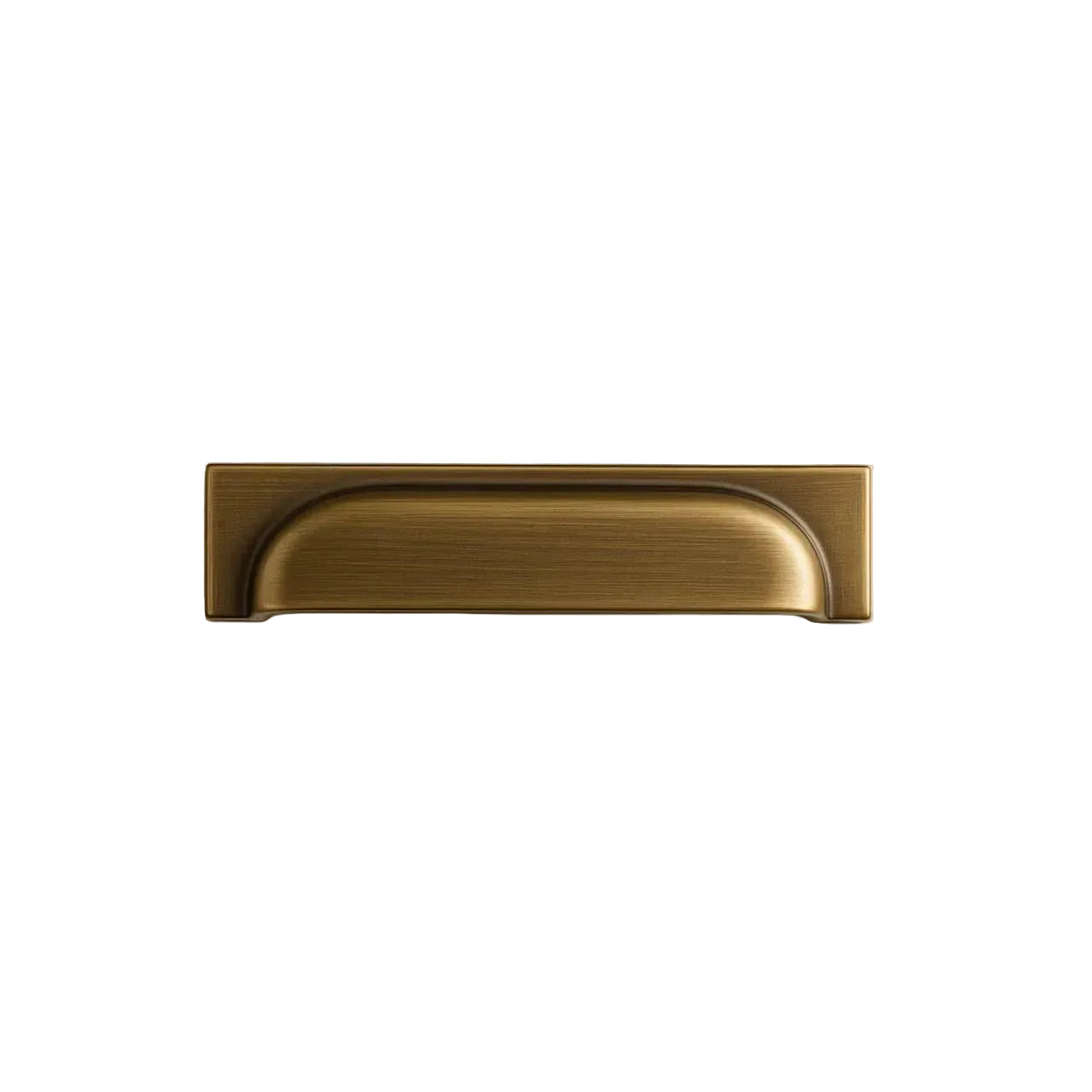 Three sizes of bronze cabinet handles with AceLine branding on a beige background
