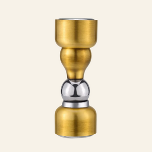 AceLine brass ball magnet door stopper with a shiny finish, designed to be wall mounted.