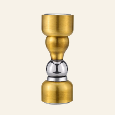 AceLine brass ball magnet door stopper with a shiny finish, designed to be wall mounted.