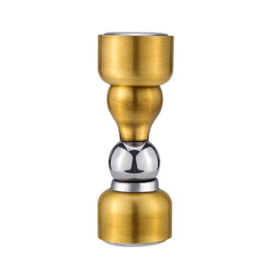AceLine brass ball magnet door stopper with a shiny finish, designed to be wall mounted.