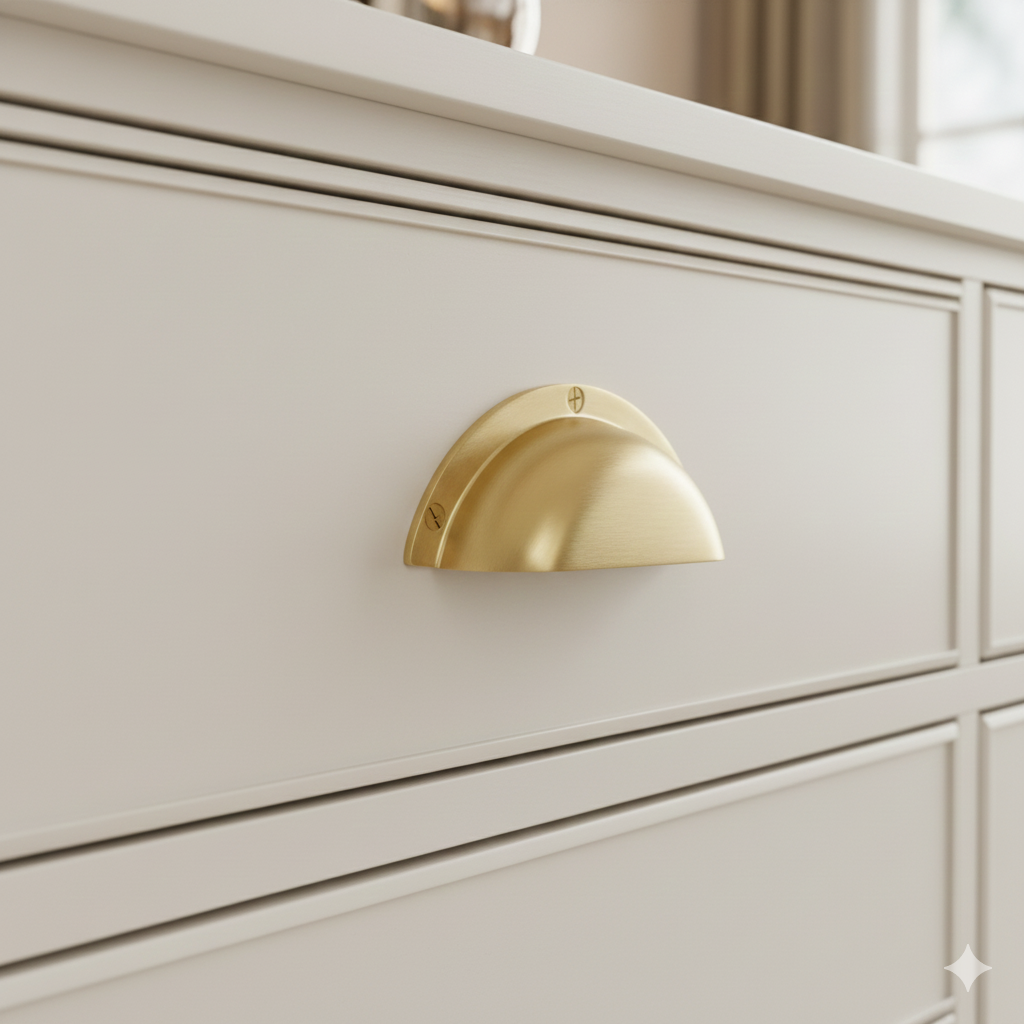 Pi Bin Brass Drawer Pull Handle