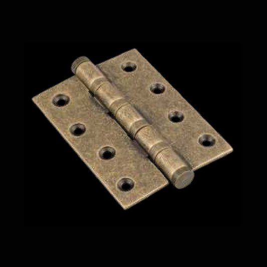 FOUR BALL BEARING DOOR HINGES ANTIQUE BRASS