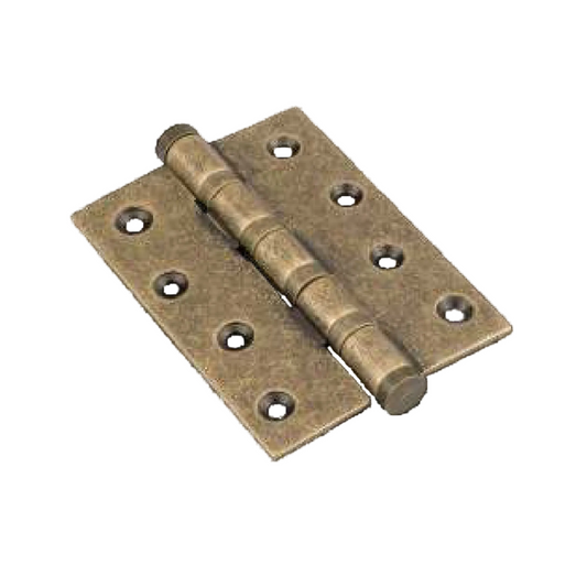 FOUR BALL BEARING DOOR HINGES ANTIQUE BRASS