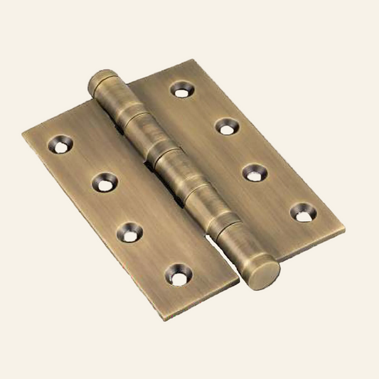 FOUR BALL BEARING DOOR HINGES ANTIQUE BRASS