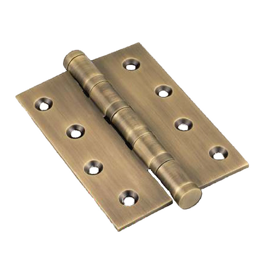 FOUR BALL BEARING DOOR HINGES ANTIQUE BRASS