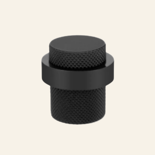 BRASS DOOR STOPPER BLACK FLOOR MOUNTED