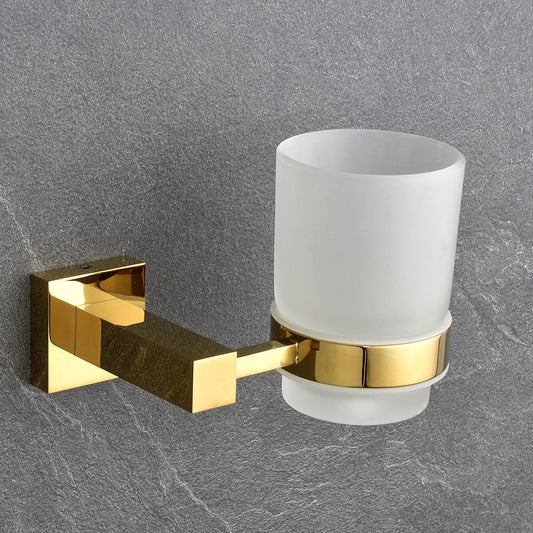 BRASS TUMBLER HOLDER GOLDEN