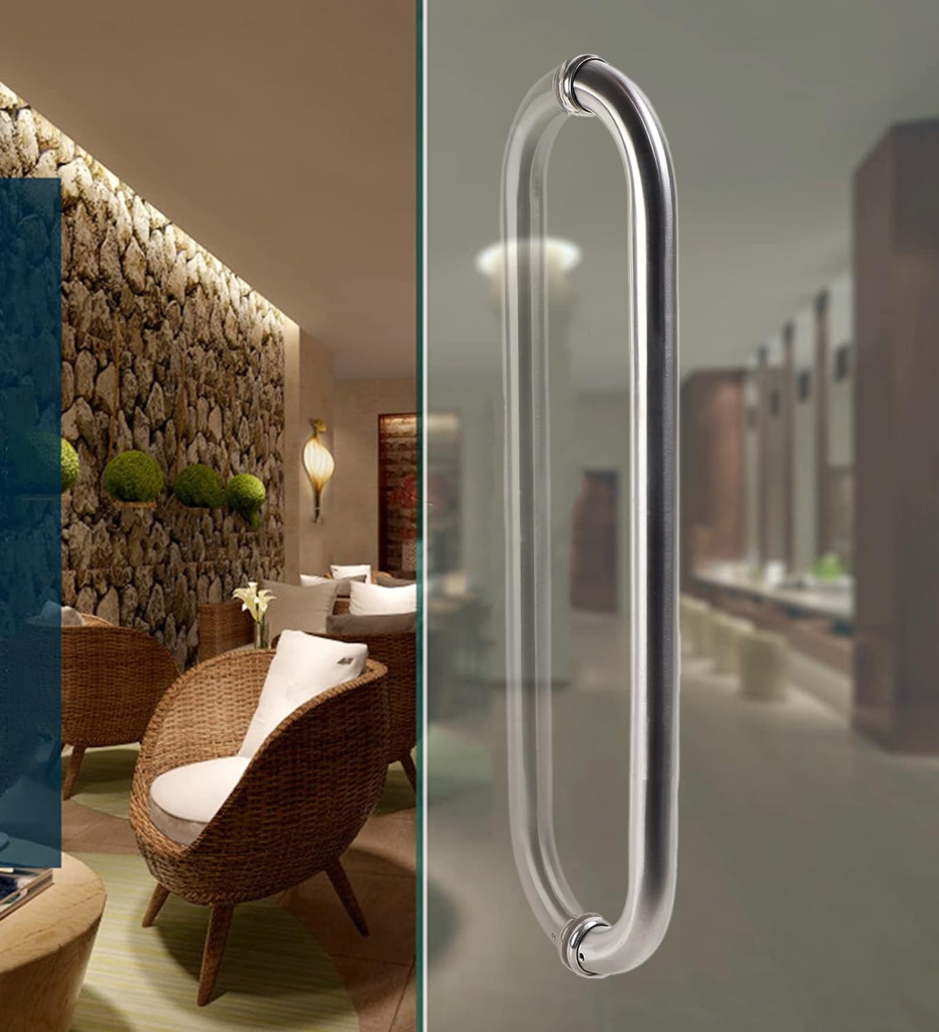 Stainless Steel Grade-304 D-Type 8 inch Glass Door Pull Handle – Ace ...