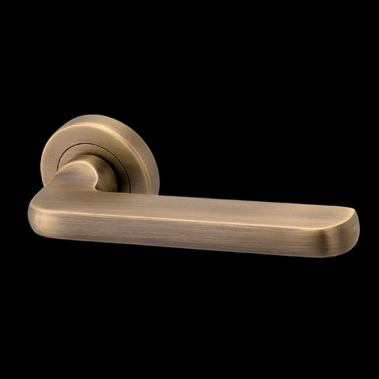 MORTISE LEVER ANTIQUE BRASS DOOR HANDLE