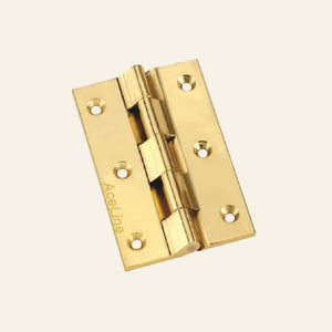 Brass Medium Butt Window Hinges 75 X 18 X 2mm - Polished Brass (PBE)