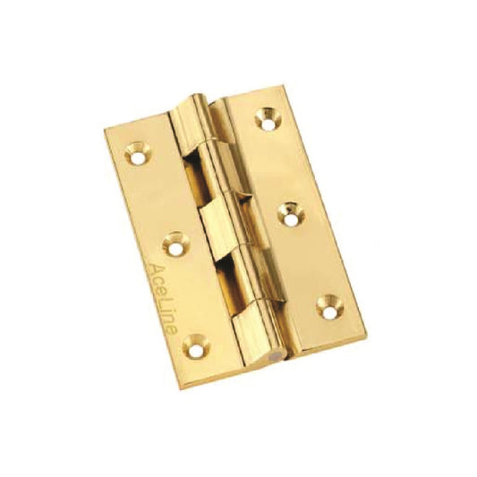 Brass Medium Butt Window Hinges 75 X 18 X 2mm - Polished Brass (PBE)